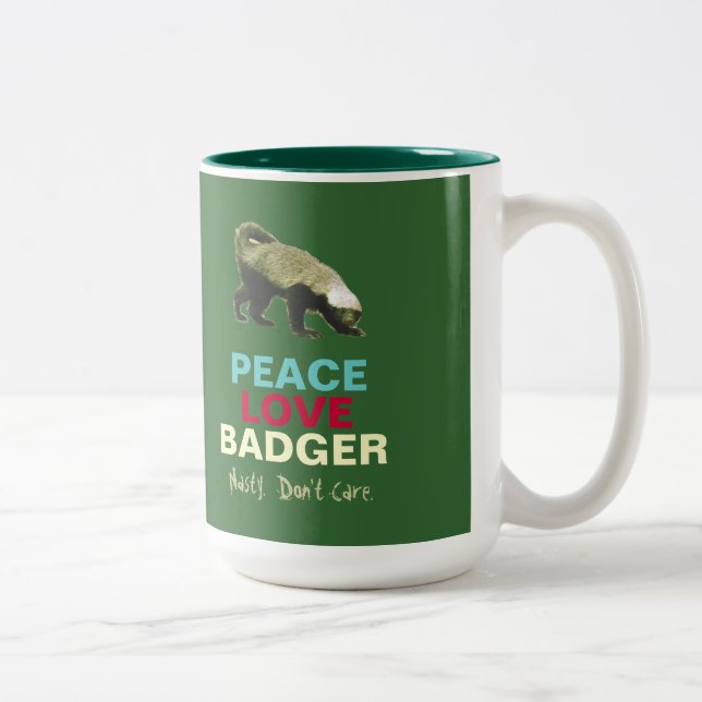 Tasse de café de blaireau d'amour de paix (miel) (Droit)