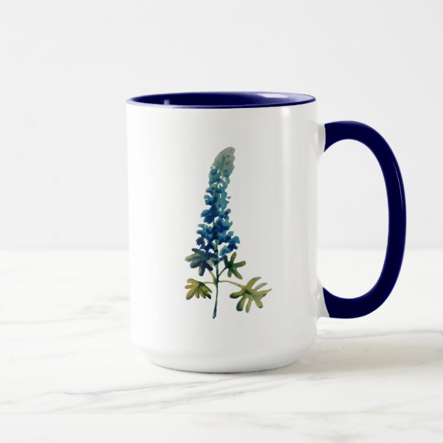 Tasse de café de Bluebonnet d'aquarelle (Droite)