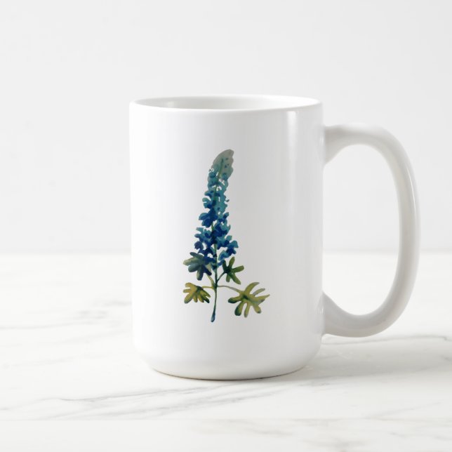 Tasse de café de Bluebonnet d'aquarelle (Droite)