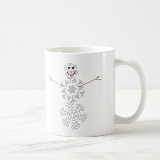 Tasse de café de bonhomme de neige de flocon de