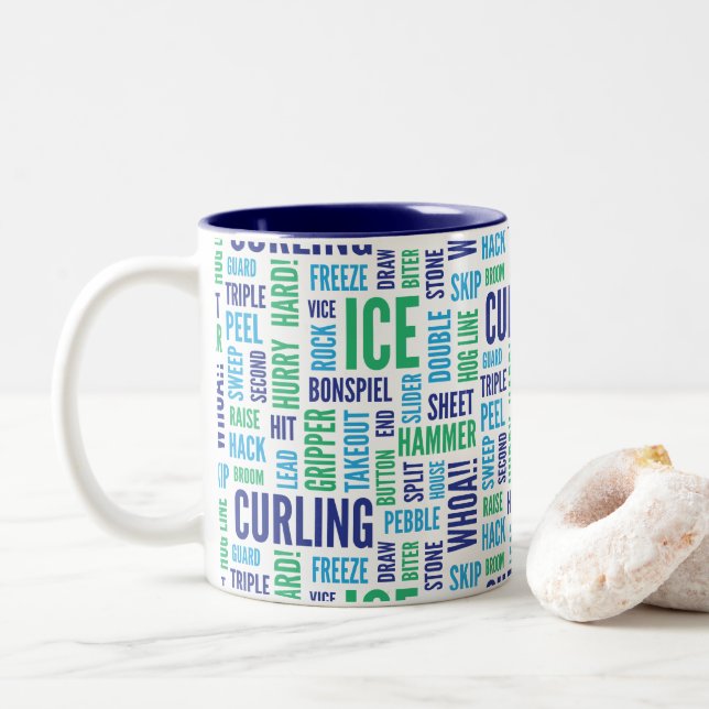 Tasse de café de bordage de masselotte - bleu et (Avec donut)