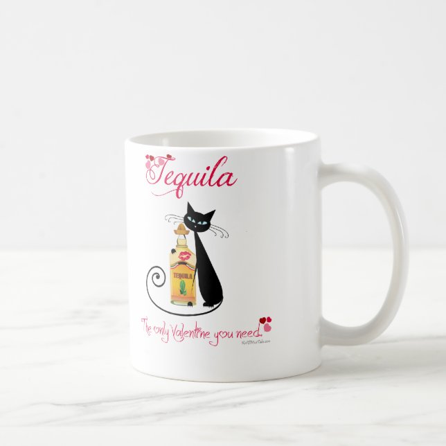 Tasse de café de chat de tequila de Saint-Valentin (Droite)