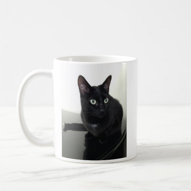 Tasse de café de chat noir (Gauche)