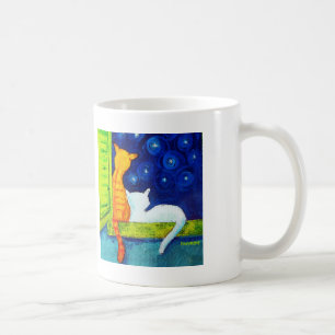Tasse de café de chats d'observation des étoiles