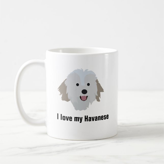 Tasse de café de chien de Havanese - amour d'I mon (Gauche)