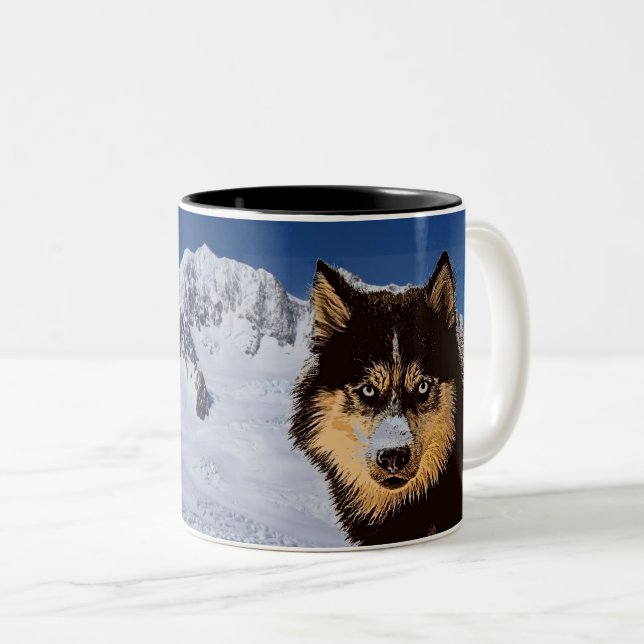 Tasse de café de chien de traîneau sibérien (Devant droit)