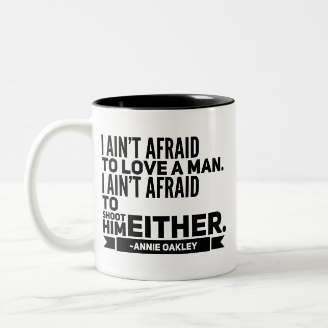 Tasse de café de citation d'Annie Oakley (Gauche)