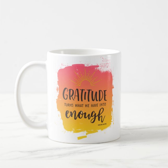 Tasse de café de citation de gratitude de Beattie (Gauche)