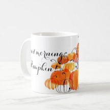 Tasse de café de citrouille bonjour