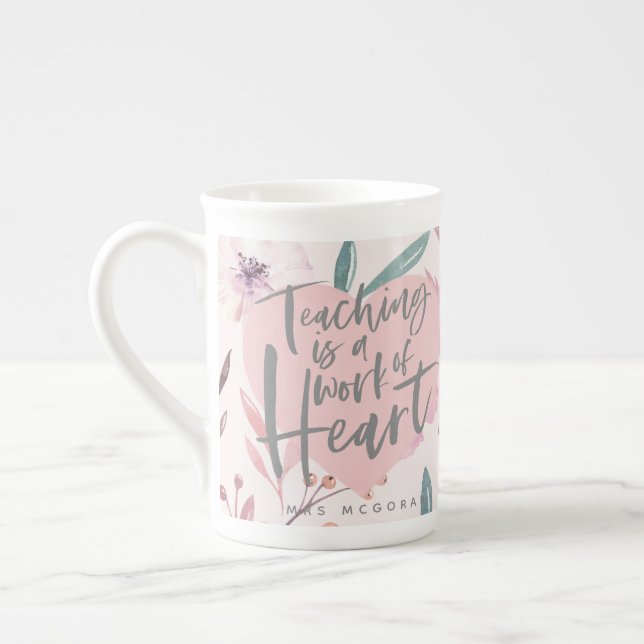 Tasse de café de coeur d'aquarelle de cadeau de (Gauche)