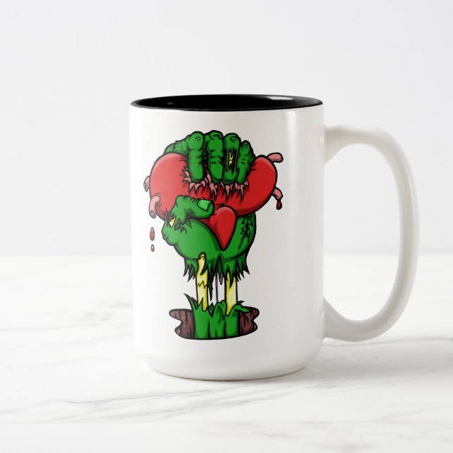 Tasse de café de coeur de zombi (Droit)