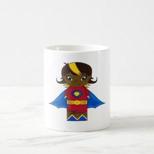 Tasse de café de fille de super héros
