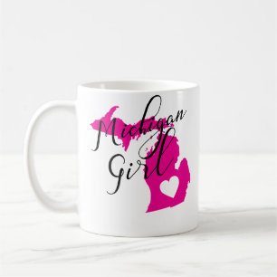 Tasse de café de fille du Michigan rétro