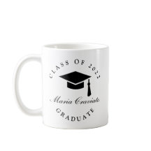 Tasse de café de fin d'études à écriture classique
