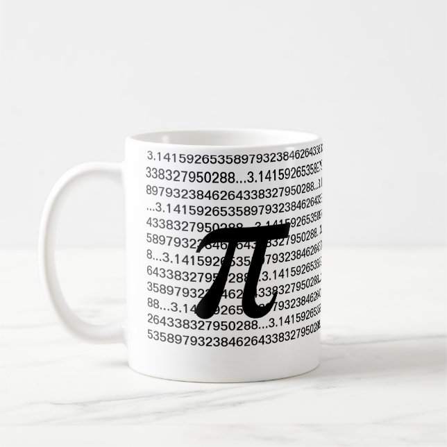 Tasse de café de geek de maths de pi 3,14 (Gauche)