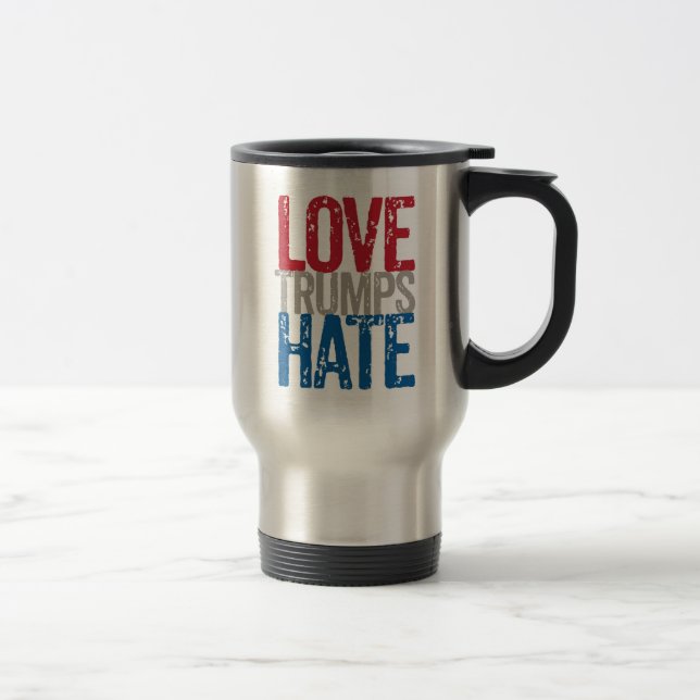 Tasse de café de haine d'atouts d'amour (Droit)