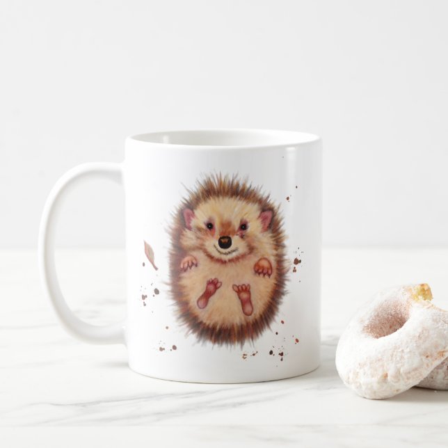 Tasse de café de hérisson. "Je hérissons de ❤️" (Avec donut)