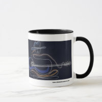 Tasse de café de joueur de guitare de cowboy