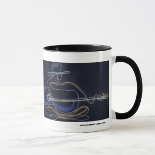 Tasse de café de joueur de guitare de cowboy