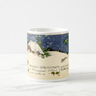 Tasse de café de Joyeux Noël de bibliothèque de