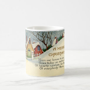 Tasse de café de Joyeux Noël de bibliothèque de