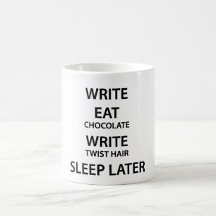 Tasse de café de la date-butoir de l'auteur
