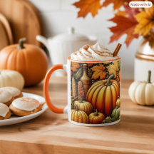 Tasse de café de la saison festive d'automne de ré