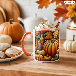 Tasse de café de la saison festive d'automne de ré