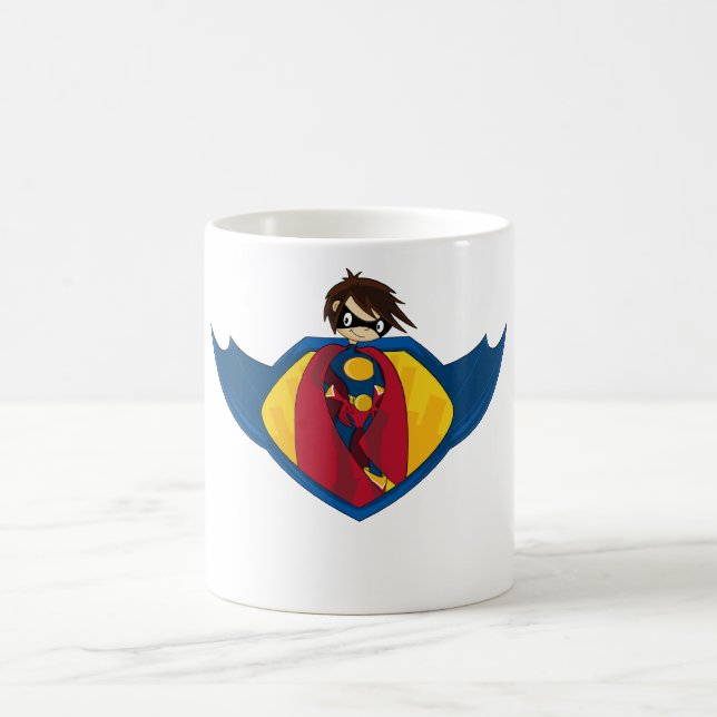 Tasse de café de logo de super héros (Centre)
