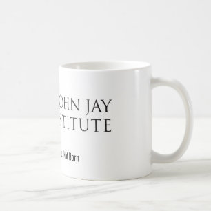 Tasse de café de logo d'institut de geai de John