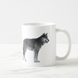 Tasse de café de loup gris
