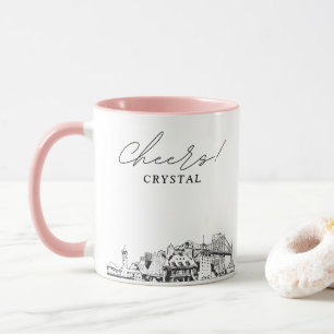 Tasse de café de mariage personnalisée avec la sky