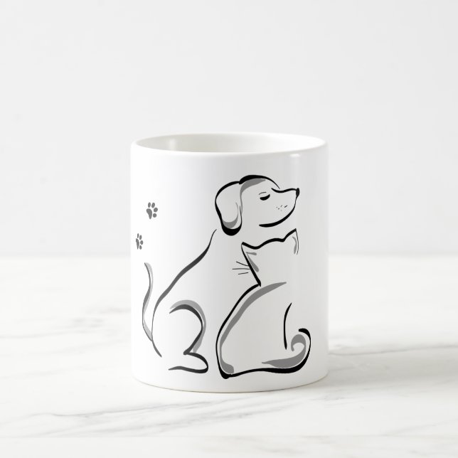 Tasse de café de meilleurs amis de chat et de (Centre)