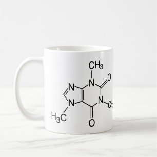 Tasse de café de molécule de caféine