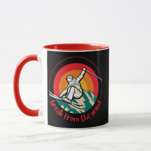 Tasse de café de montagne de ski