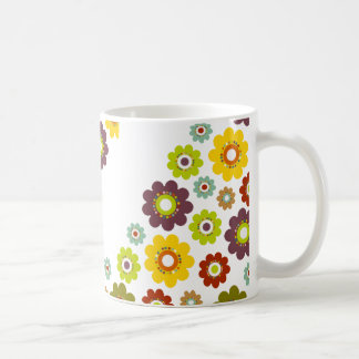 Tasse de café de motif de flower power