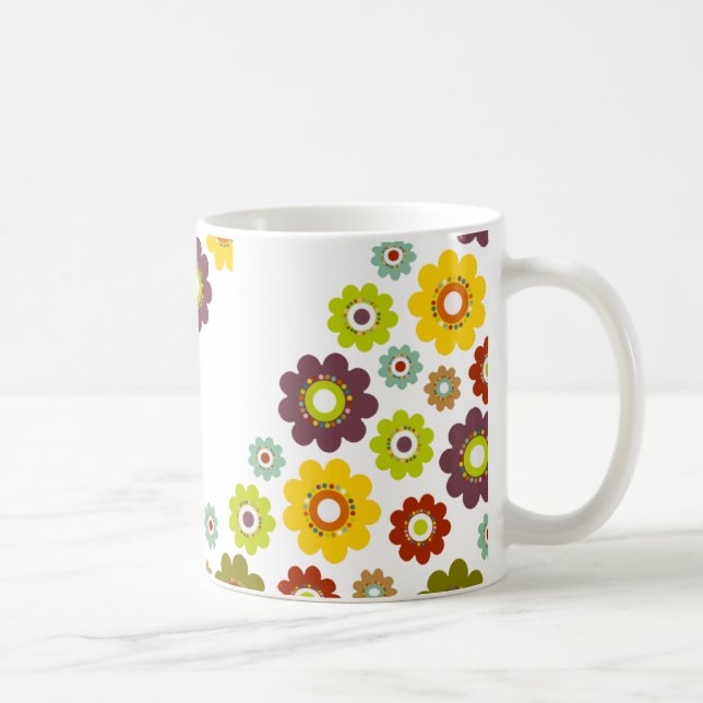 Tasse de café de motif de flower power (Droite)