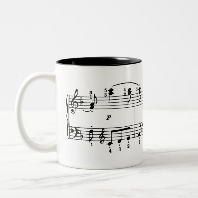 Tasse de café de musique de piano (Gauche)
