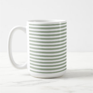 Tasse de café de Noël à rayures blanches et vert s