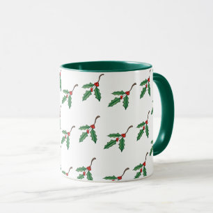 Tasse de café de Noël au houx de fêtes