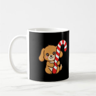 Tasse de café de Noël chiot Candy Cane