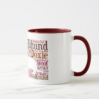 Tasse de café de nuage de mot de Doxie de teckel