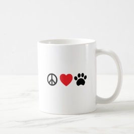 Tasse de café de patte d'amour de paix