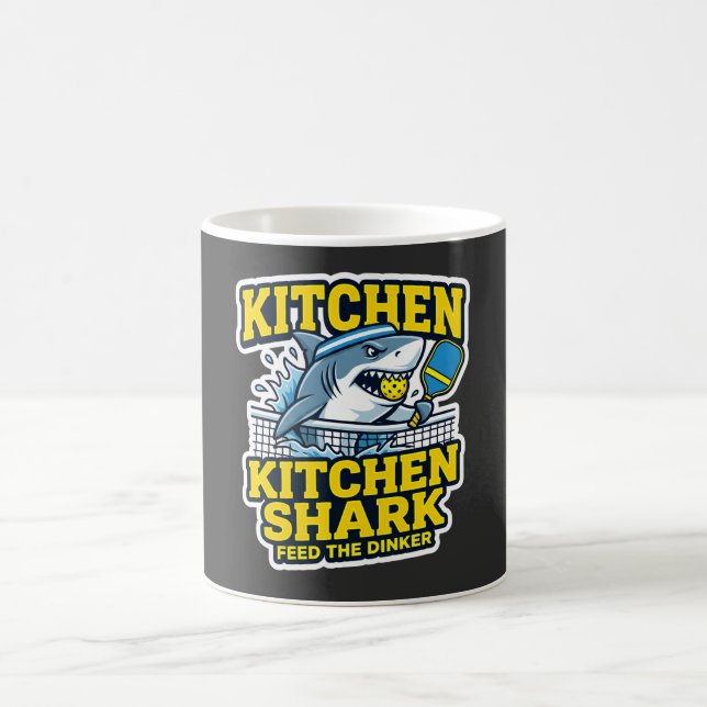 Tasse de café de pickleball drôle de requin de cui (Centre)