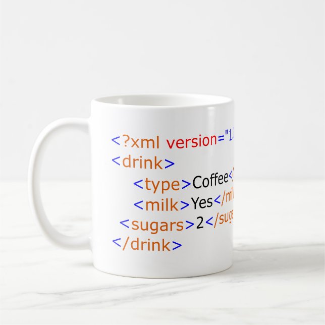 Tasse de café de programmation de XML (Gauche)