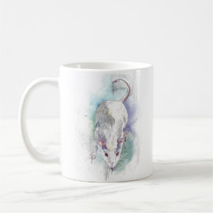 Tasse de café de rat d'aquarelle