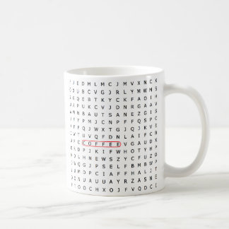 Tasse de café de recherche de mot