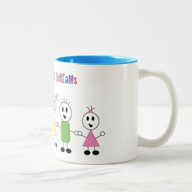 Tasse de café de rires bébêtes et de cris perçants (Droit)