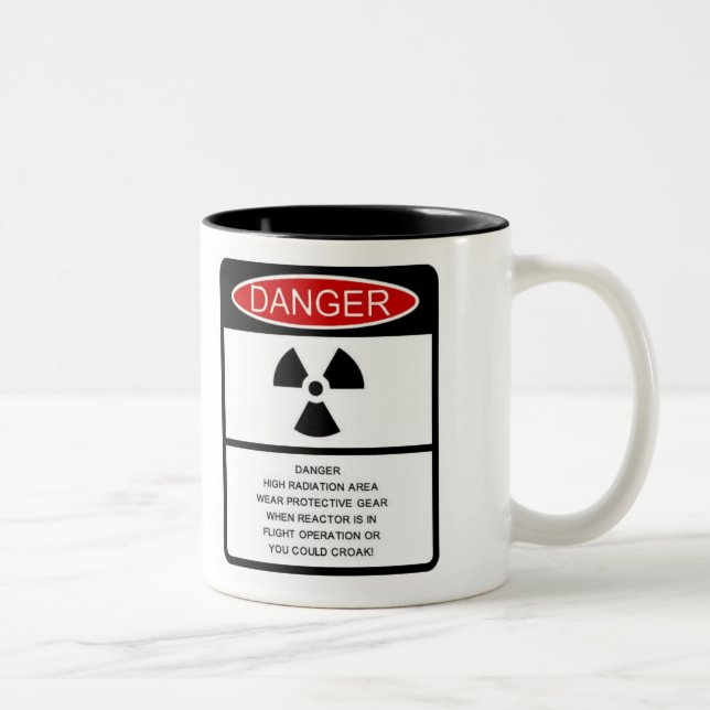 Tasse de café de "RISQUE d'IRRADIATION" de lac (Droit)