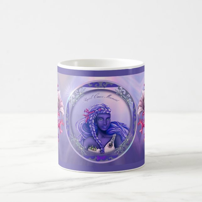 Tasse de café de sirène de l'océan violet (Centre)